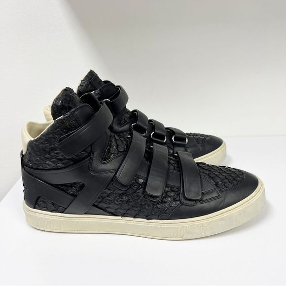 Louis Vuitton Reptile Sneaker Boot Black Leather High Top 12 Mens - Picture 8 of 14